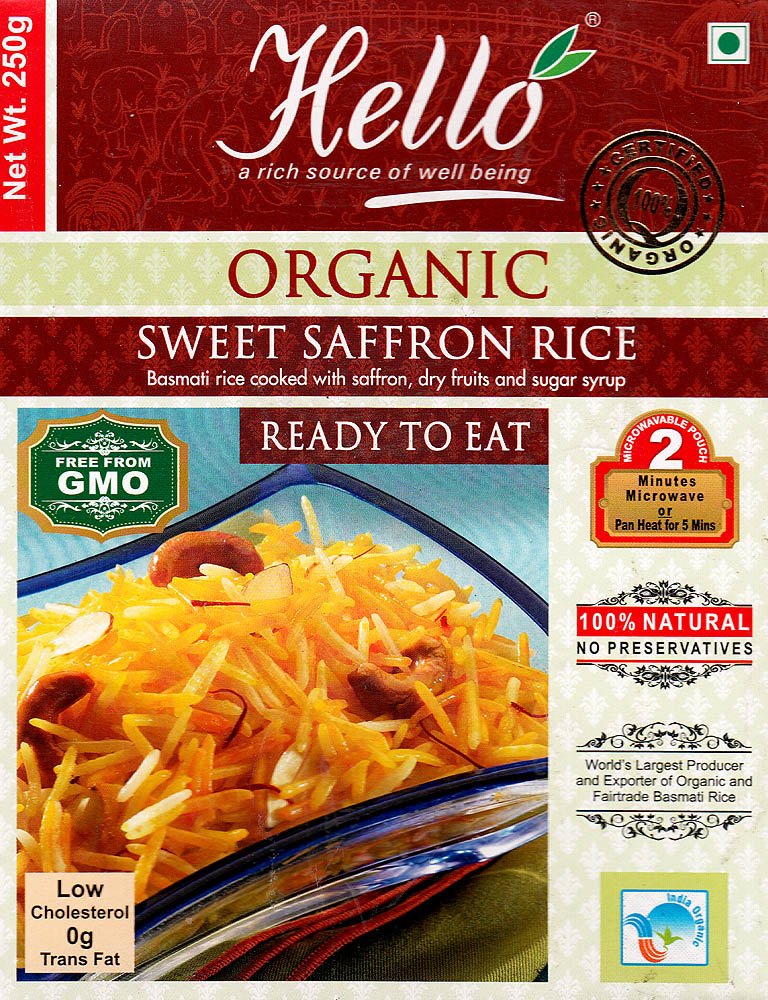 Organic Sweet Saffron Rice (Basmati Rice Cooked with Saffron, Dry Fruits and Sugar Syrup) (Ready to Eat) - book cover