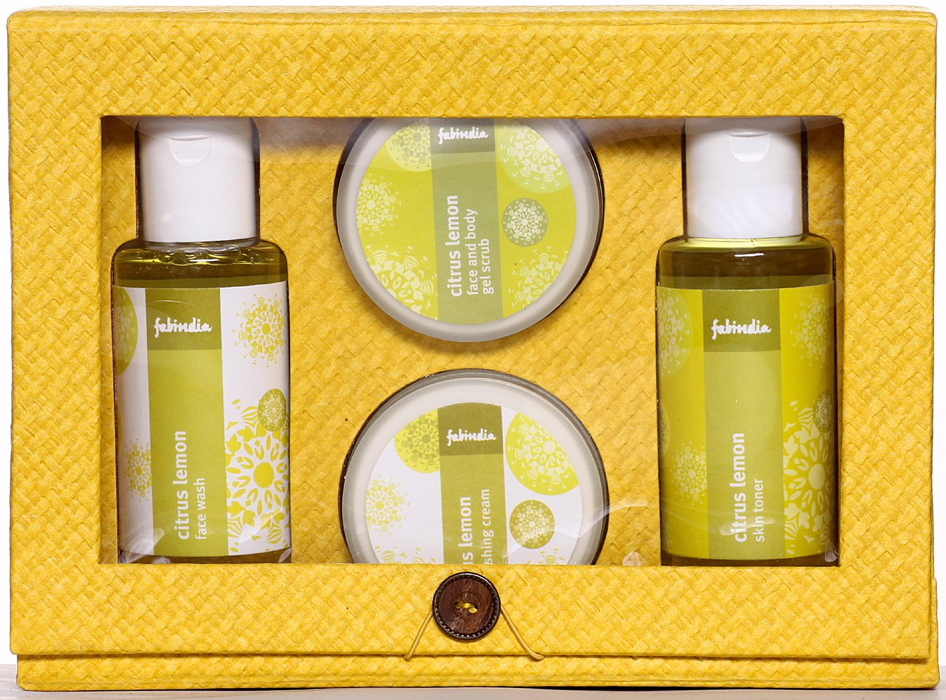 Fabindia Pack of Citrus Lemon Face Wash, Skin Toner, Face and Body Gel Scrub & Nourishing Cream - book cover