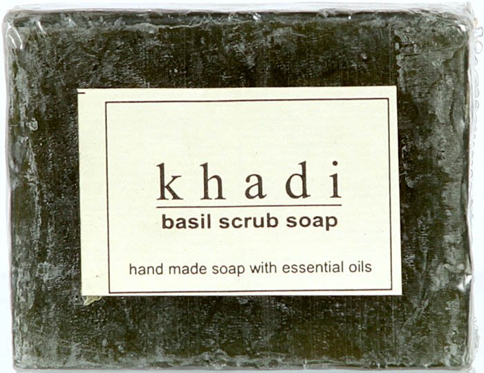 Khadi Basil Scrub Soap (Handmade Soap With Essential Oil) (Price Per Pair) - book cover
