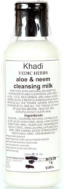 Khadi Vedic Herbs Aloe & Neem Cleansing Milk - book cover