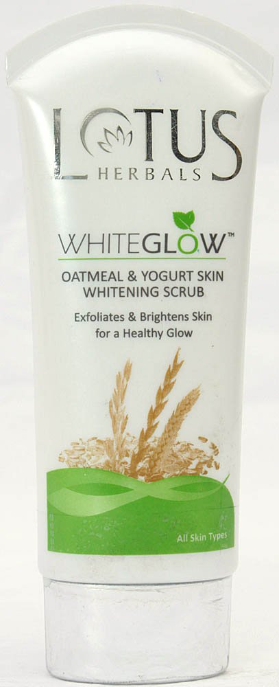 Lotus Herbals White Glow Oatmeal & Yogurt Skin Whitening Scrub - book cover