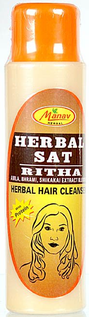 Manav Herbal Sat Ritha (Amla, Bhrami, Shikakai Extract Blended) Herbal Hair Cleanser - book cover