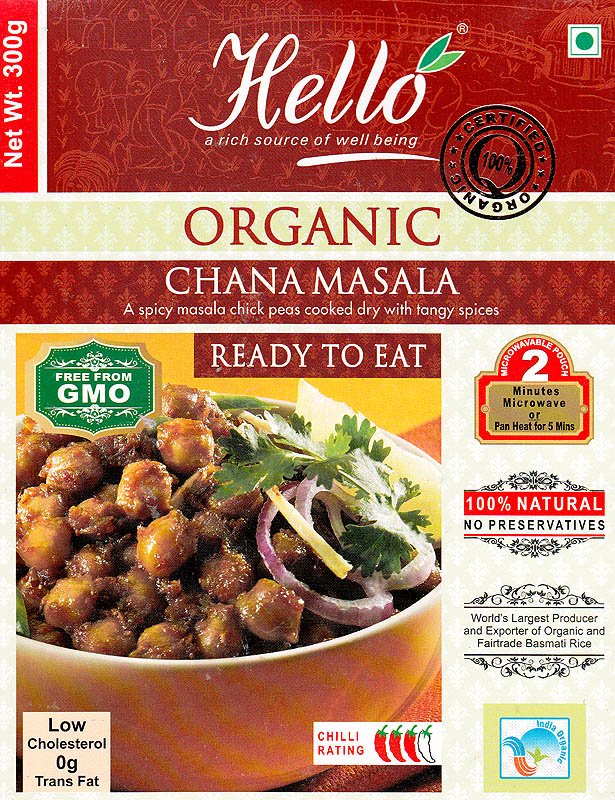 Organic Chana Masala (A Spicy Masala Chick Peas Cooked Dry with Tangy Spices Ready to Eat) - book cover