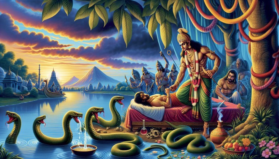 Bhima's Immense Strength: Drinking Nectar to Gain Power [Section CXXVIII]