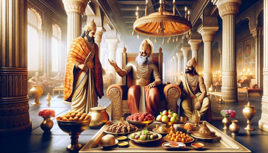 Krishna's Wedding at Drupada's: Feasting and War Utensils [Section CLXLVI]