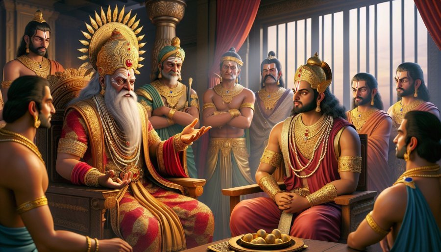 Mahabharata Section CCV - Bhishma's Advice: Give Half the Kingdom to the Pandavas