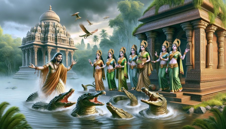 Mahabharata Section CCXIX - Arjuna Rescues Apsaras: Story of Varga and Citrangada