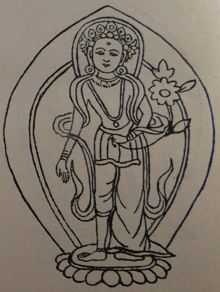 Fig. 104A: Padmapāṇi Lokeśvara [The Indian Buddhist Iconography]