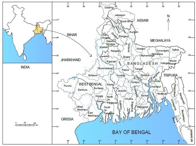 Map of Ancient Bengal