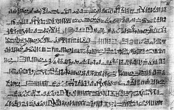 A Page of the Hieratic Text of the Tale of Two Brothers. Tale of Two Brothers.