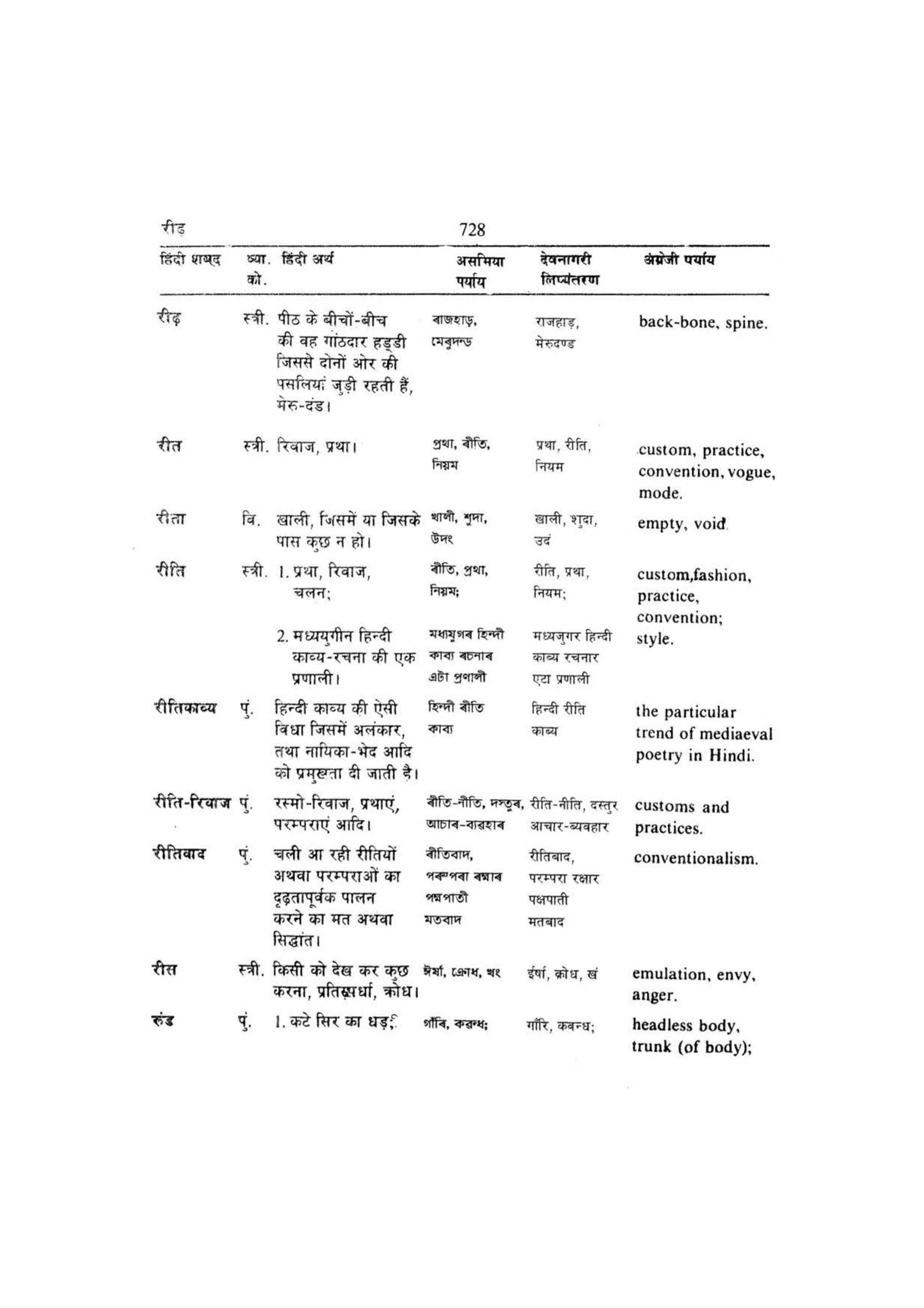 Hindi-Assamese-English Volume 2 [page 732] [Indian language Dictionaries]