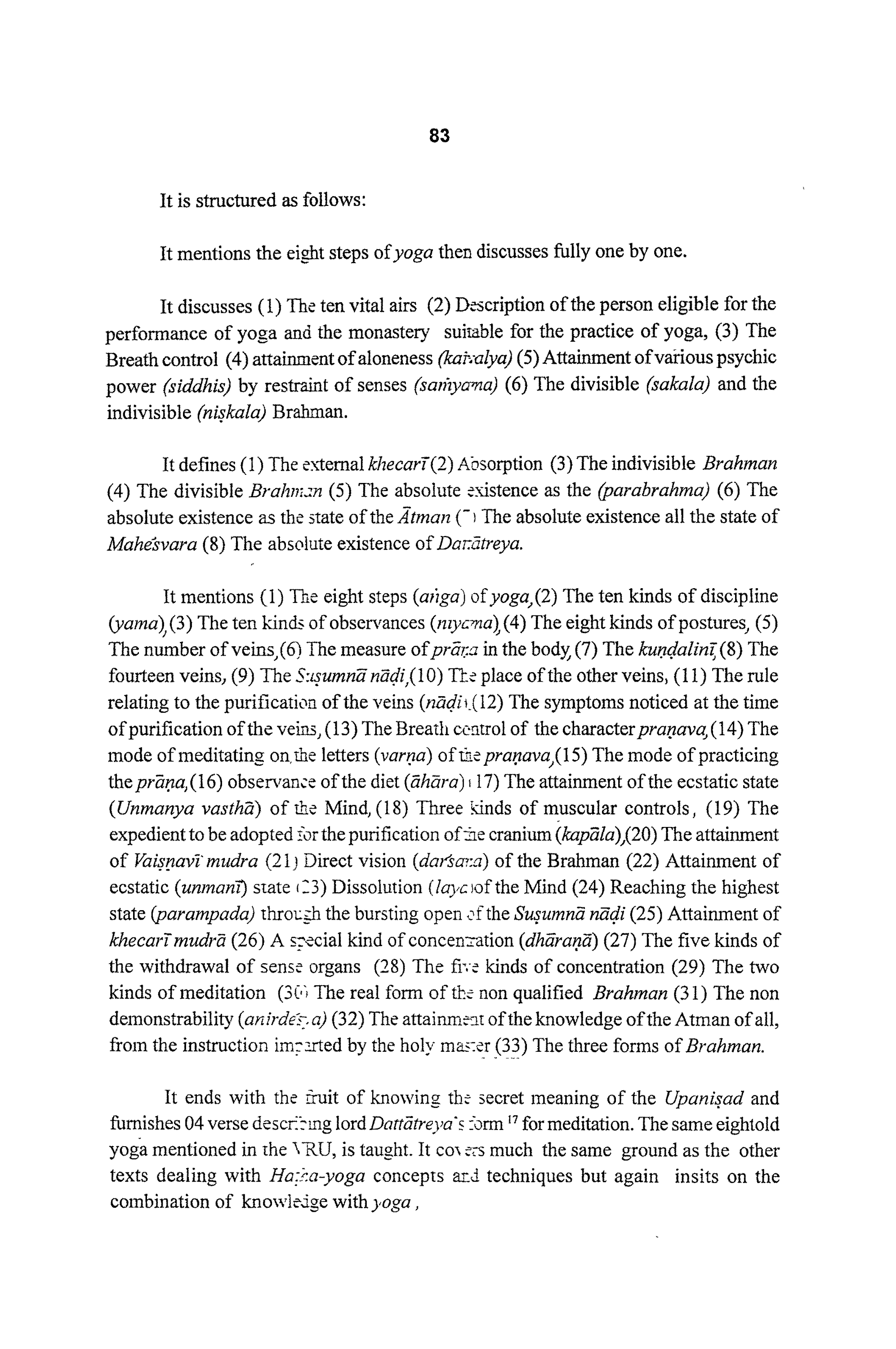 Brief survey of the 20 Yoga Upanishads [Chapter 2] [page 32]