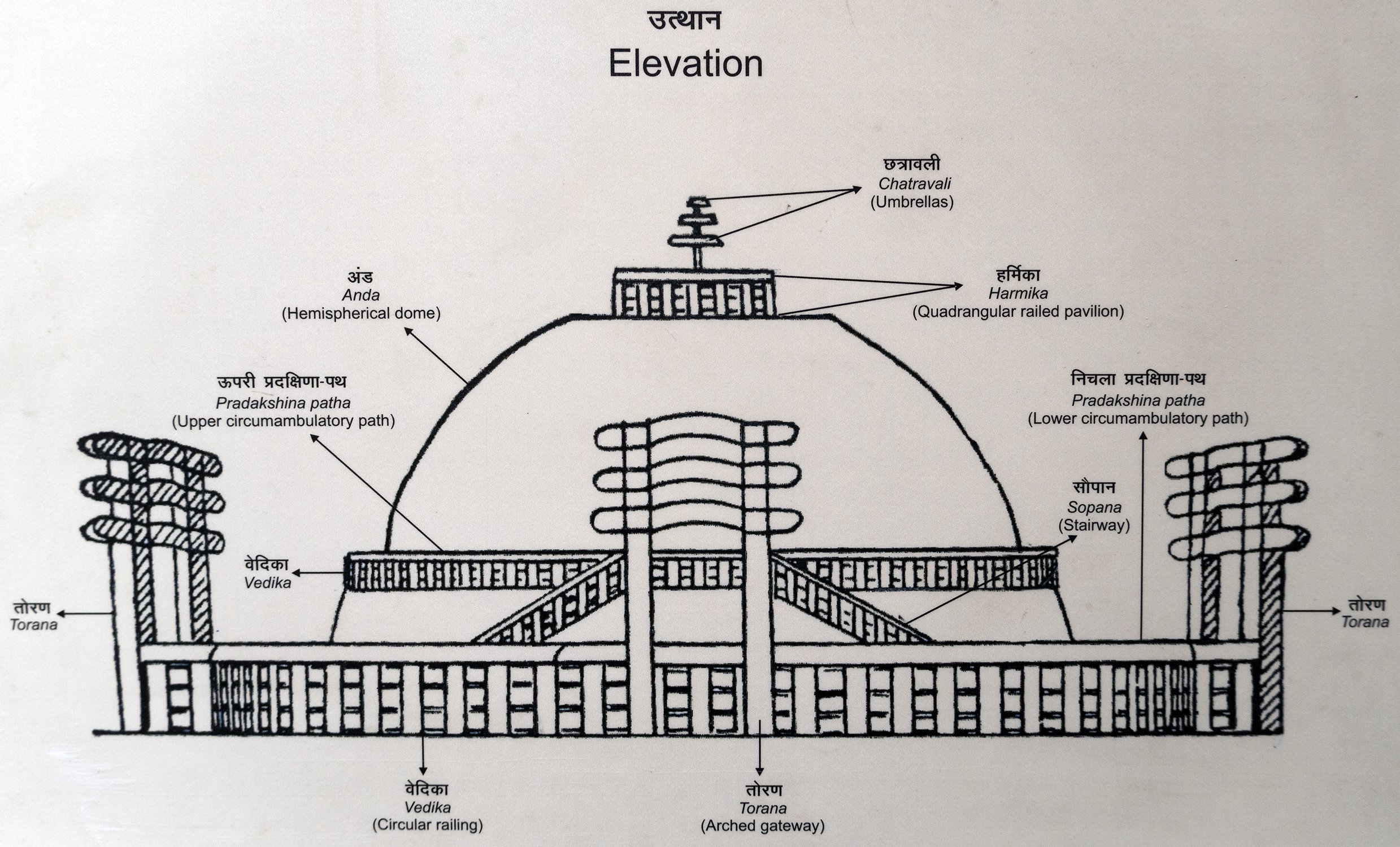 Elevation plan (of a Stupa) [New Delhi Museum—Maurya, Shunga and ...