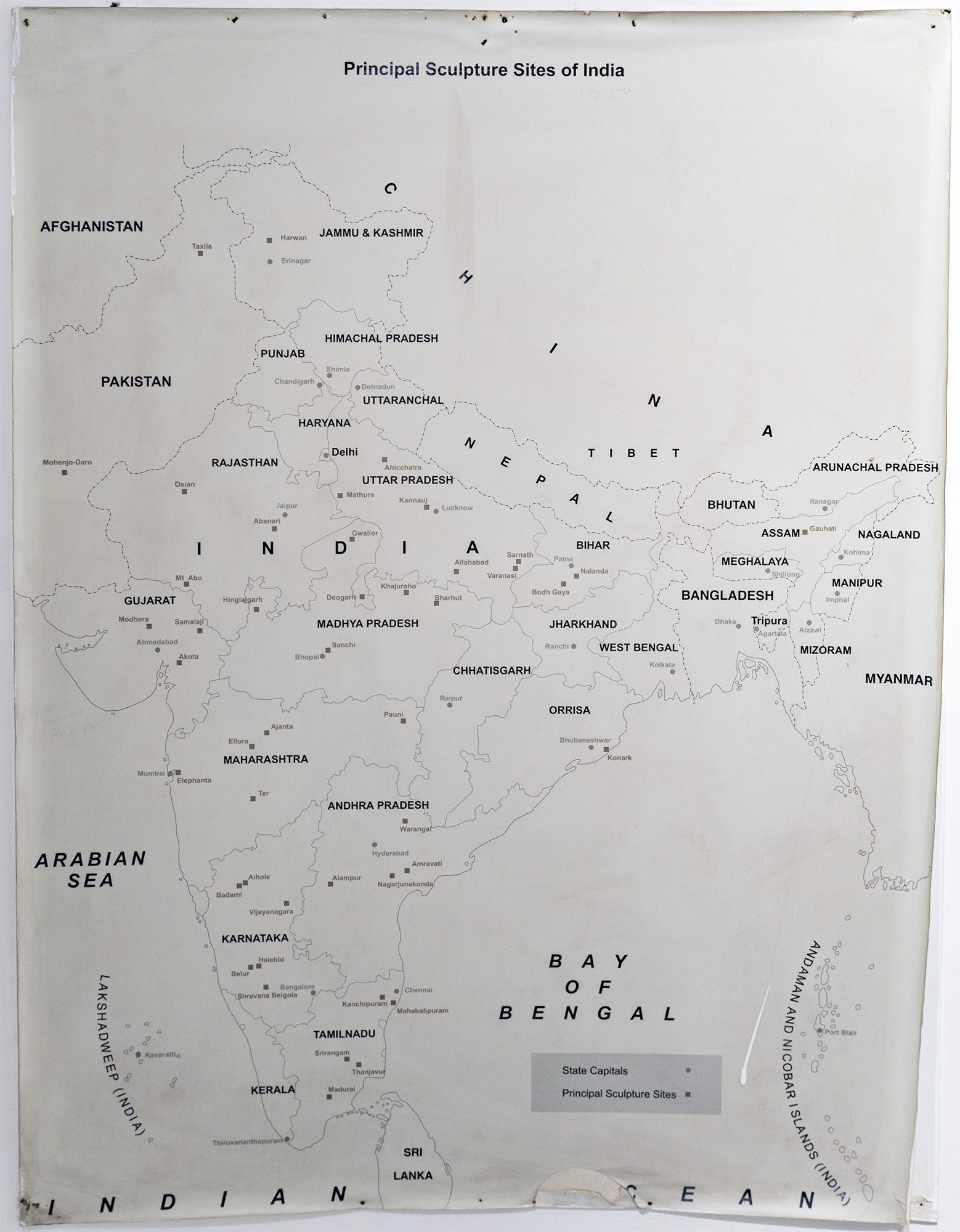 Principal sculpture sites of India
