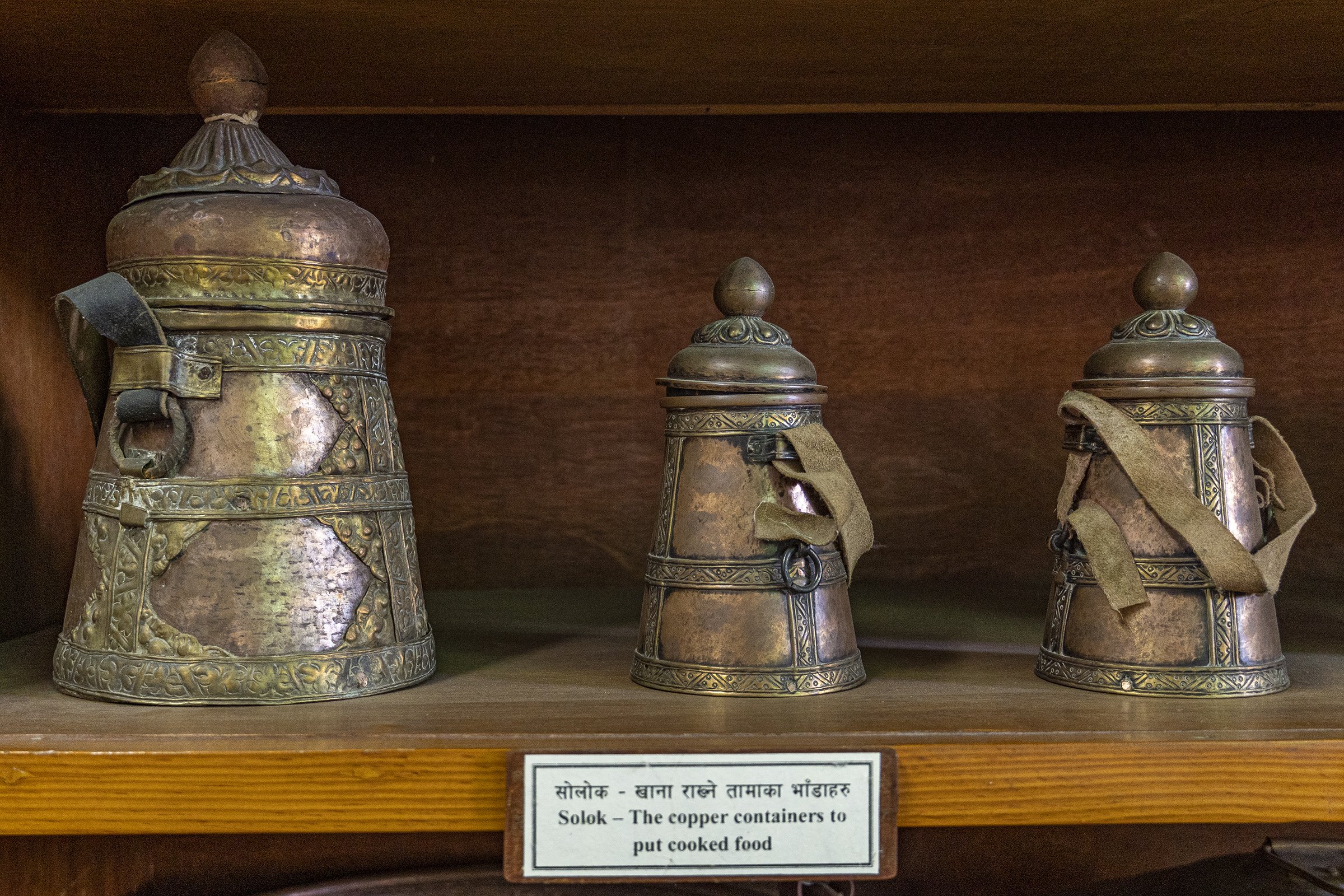 Sherpa traditional copper containers