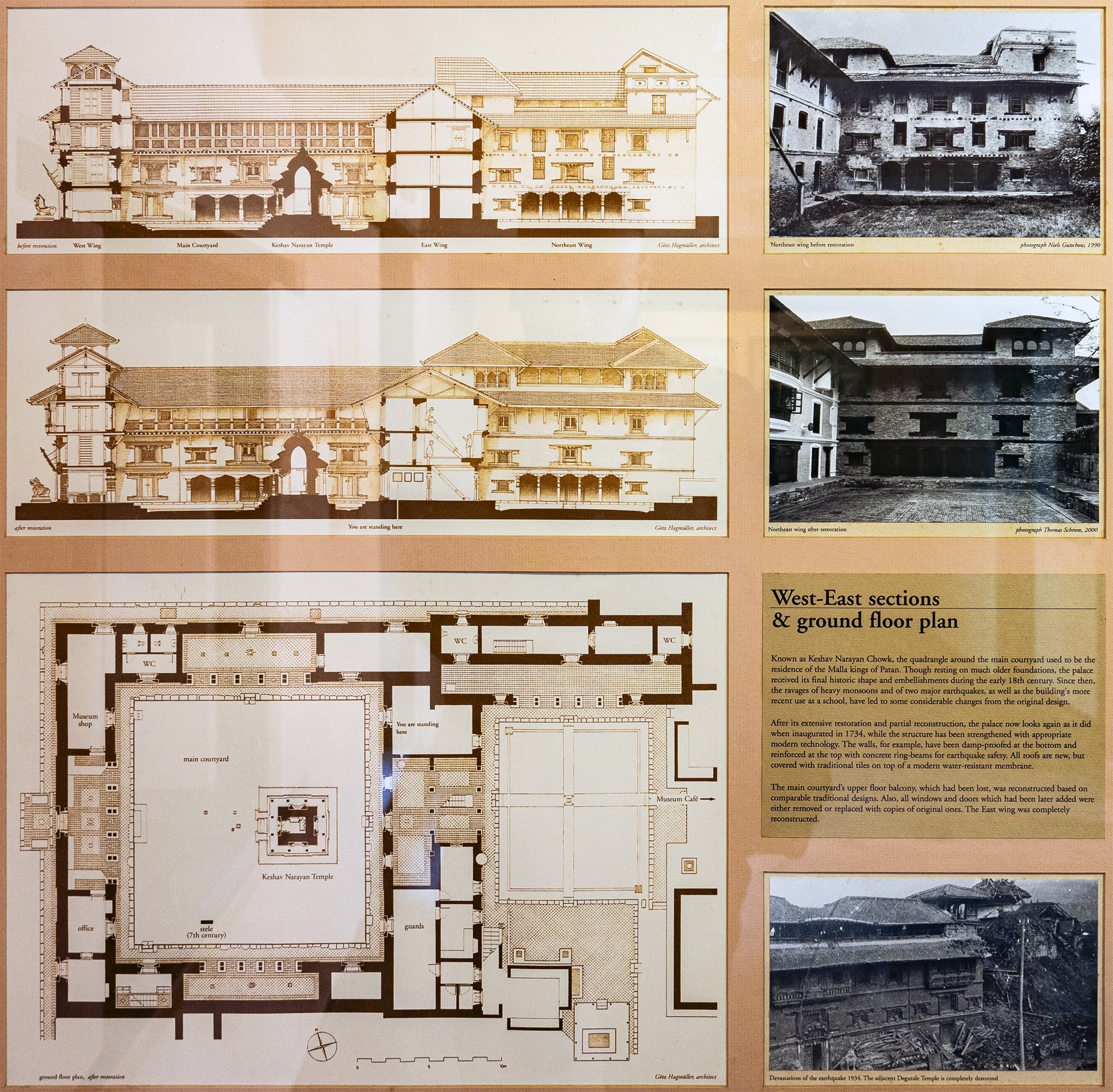 West-East sections (of Patan Museum)