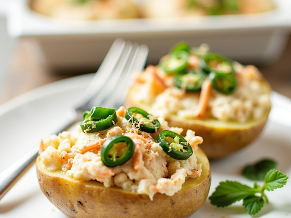 Baked Potatoes With Crab, Jalapeno and Mint (recipe and tips)