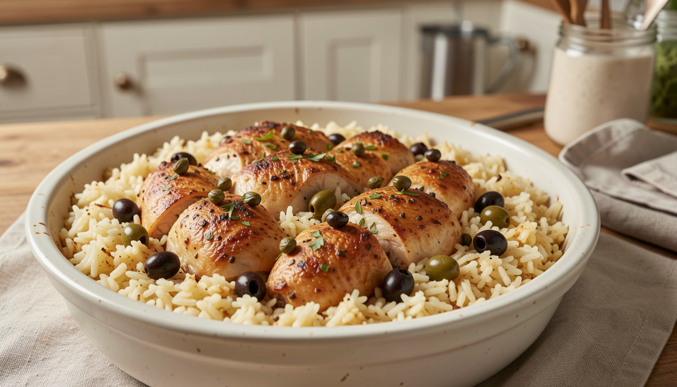 Olive Chicken Rice Aromatic Chicken and Rice Casserole with Olives and Capers (recipe and ...