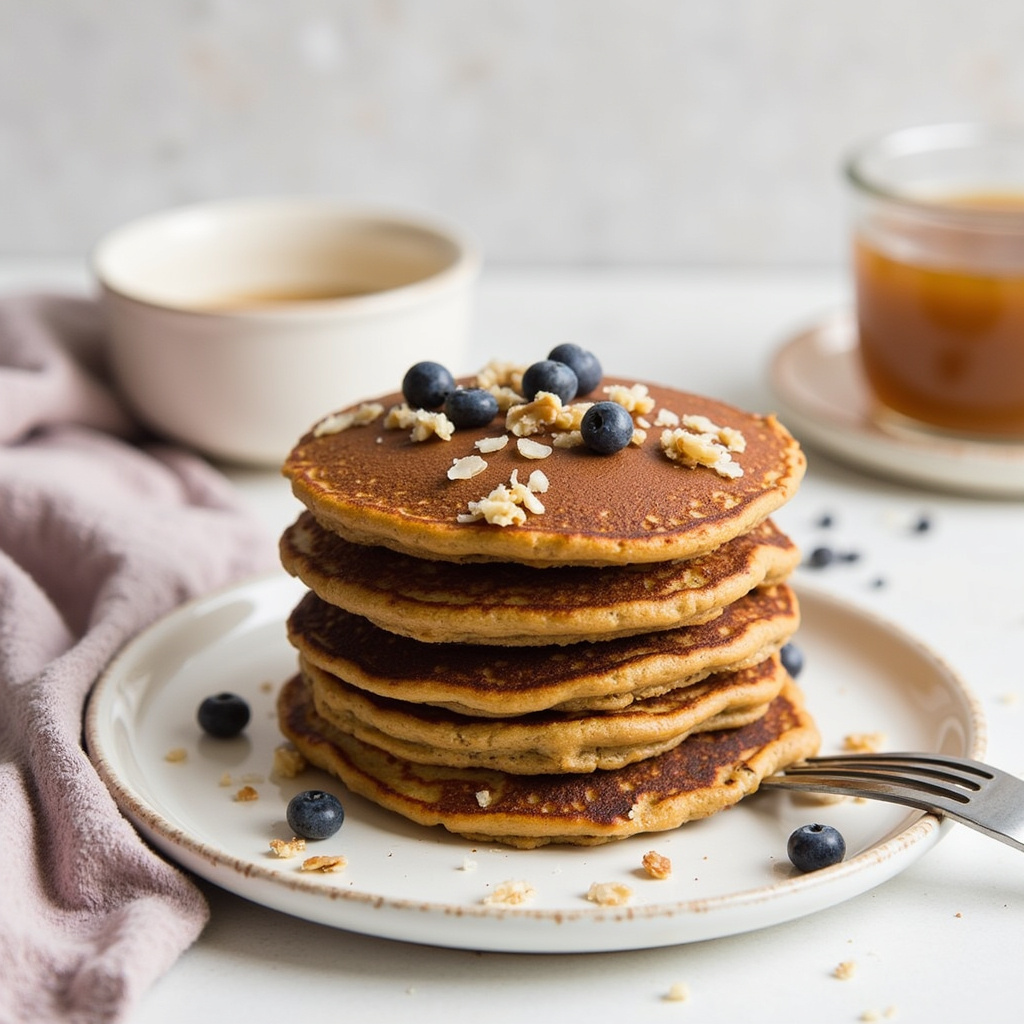 Blaue Agaven-Walnuss-Pfannkuchen