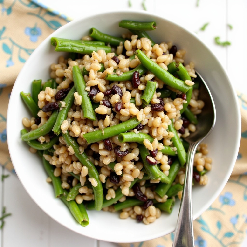 Brown Rice and Barley Salad with Sprouted Red Lentils and Green Beans ...