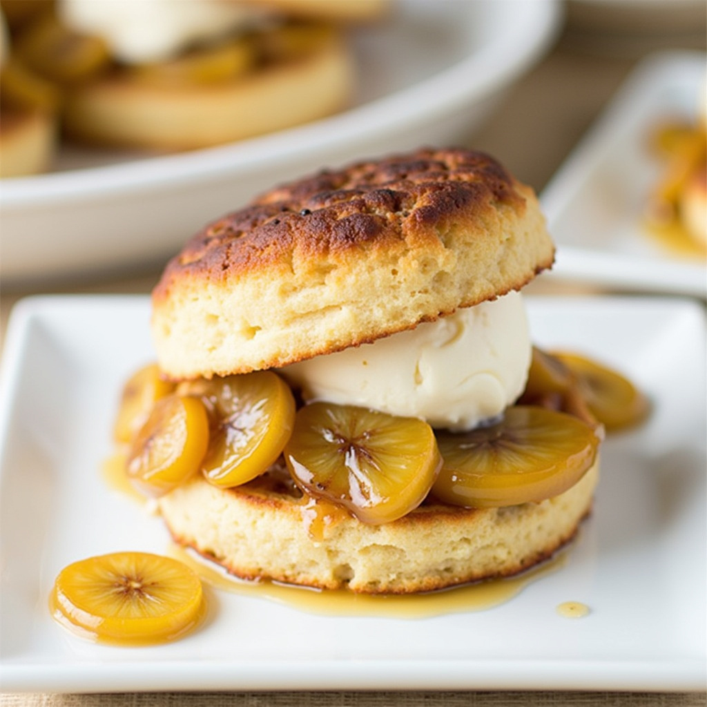 Butter Pecan Shortcakes with Ice Cream and Caramelized Pineapple and ...