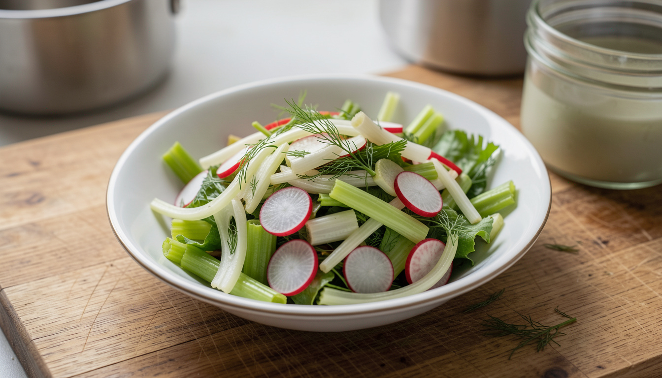 Frischer Fenchel-Sellerie-Salat mit Radieschen und Ricotta Salata ...