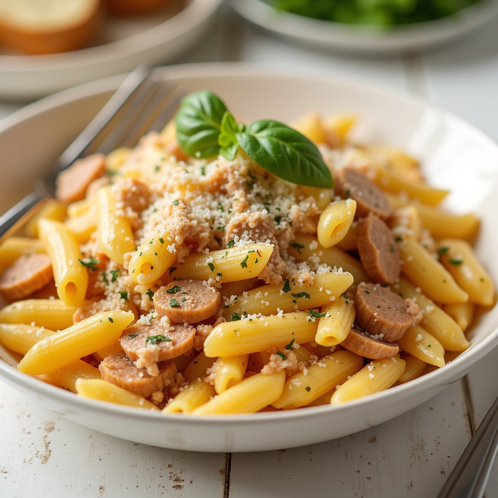 Chicken And Sausage Penne - Hähnchen- und Wurst-Penne (Rezept und Tipps)