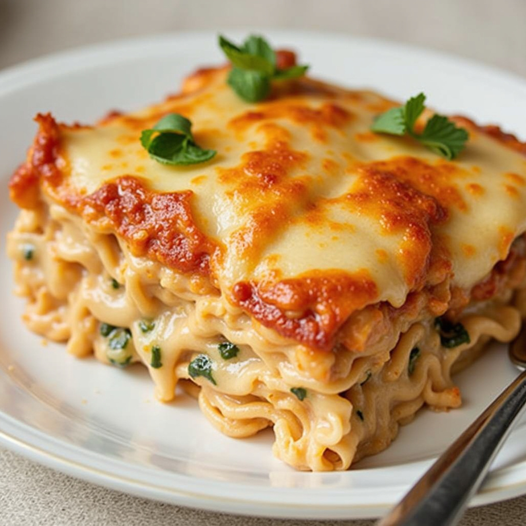 Klassische Hähnchen Lasagne