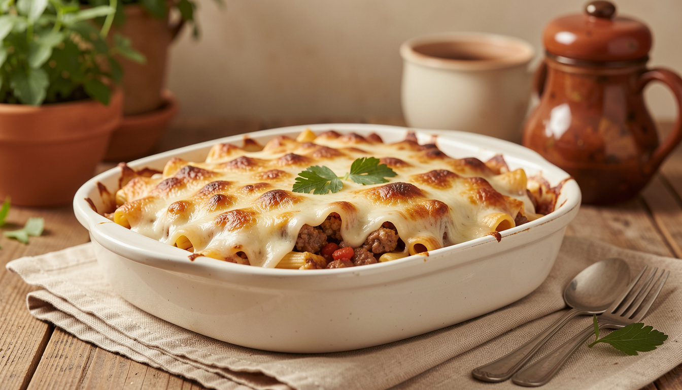 Hearty Italian Pasta Bake with Savory Meat and Creamy Cheese (recipe ...