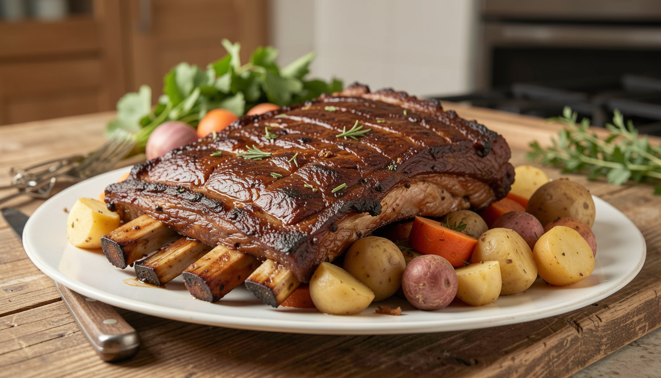 Slow-Cooked Braised Beef Ribs with Root Vegetables (recipe and tips)